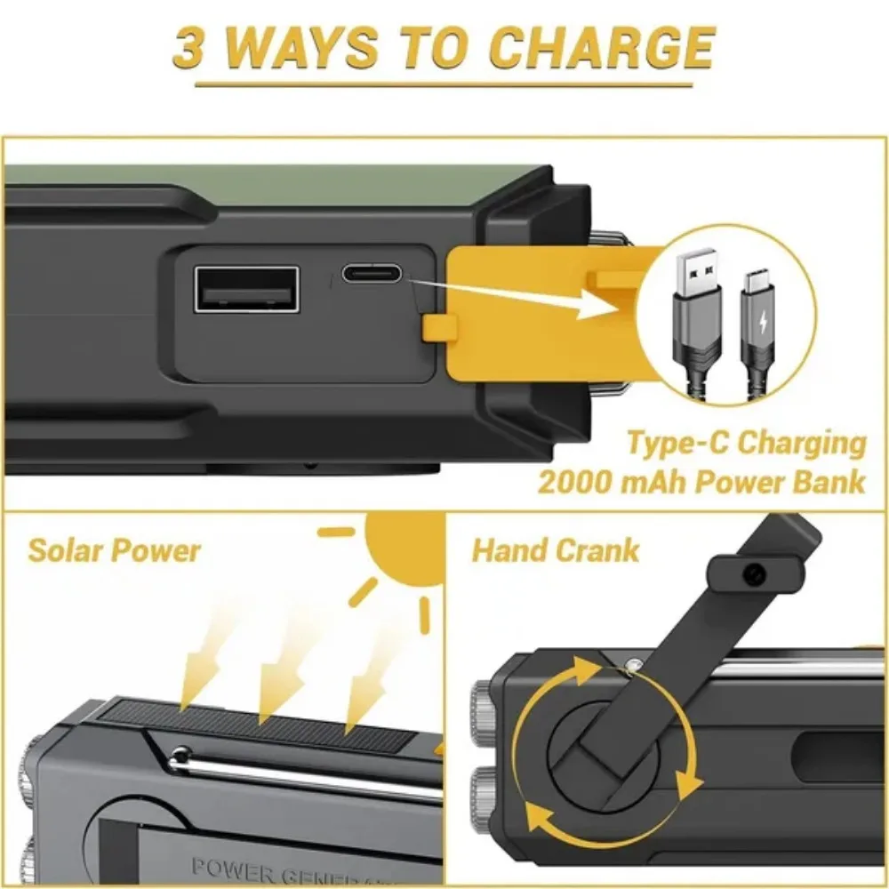 Emergency Solar AM/FM  Weather Digital Radio - Image 3
