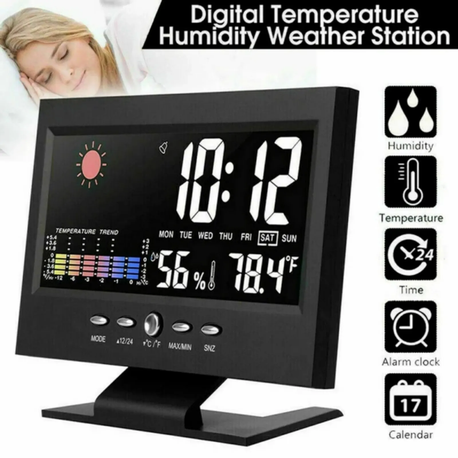 LED Digital Alarm Clock Calendar - Image 3