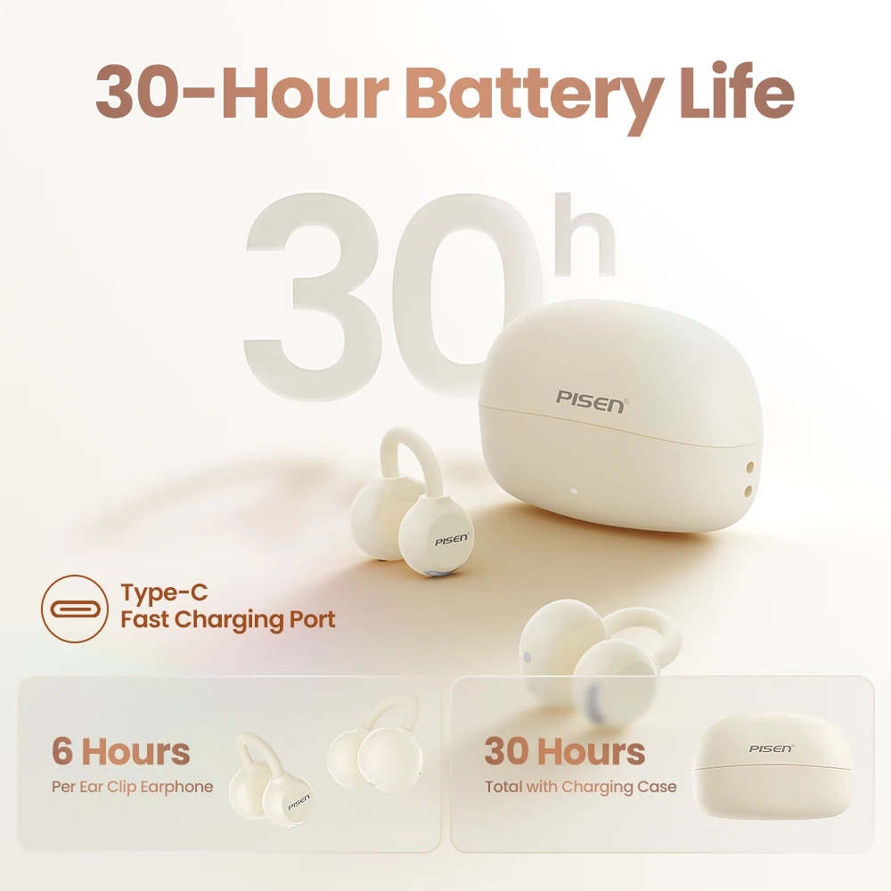 PISEN Wireless Ear Clip Earphones - Image 3
