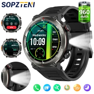 Outdoor Smart Watch with Flashlight