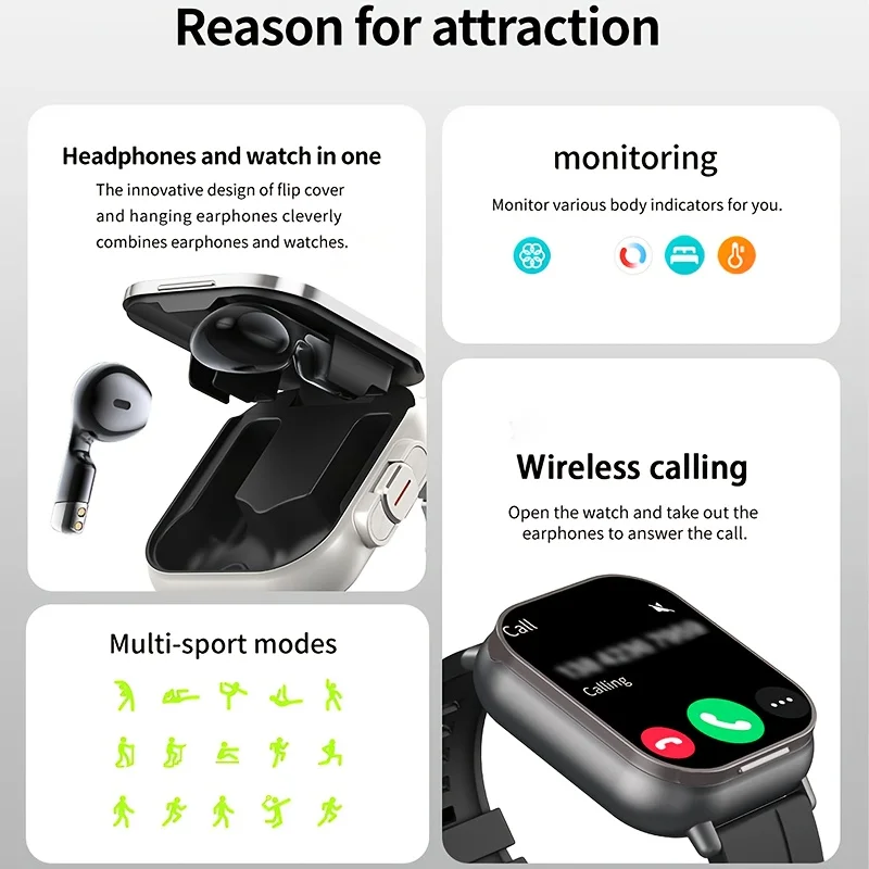 2-In-1 Smartwatch with Wireless Earbuds - Image 6