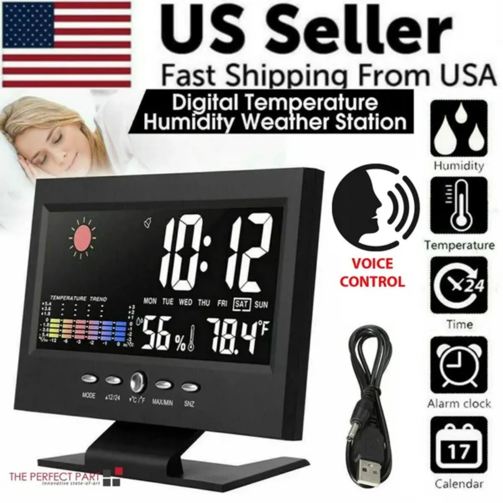 LED Digital Alarm Clock Calendar - Image 1