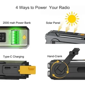 Emergency Solar AM/FM  Weather Digital Radio - Thumbnail Image 2