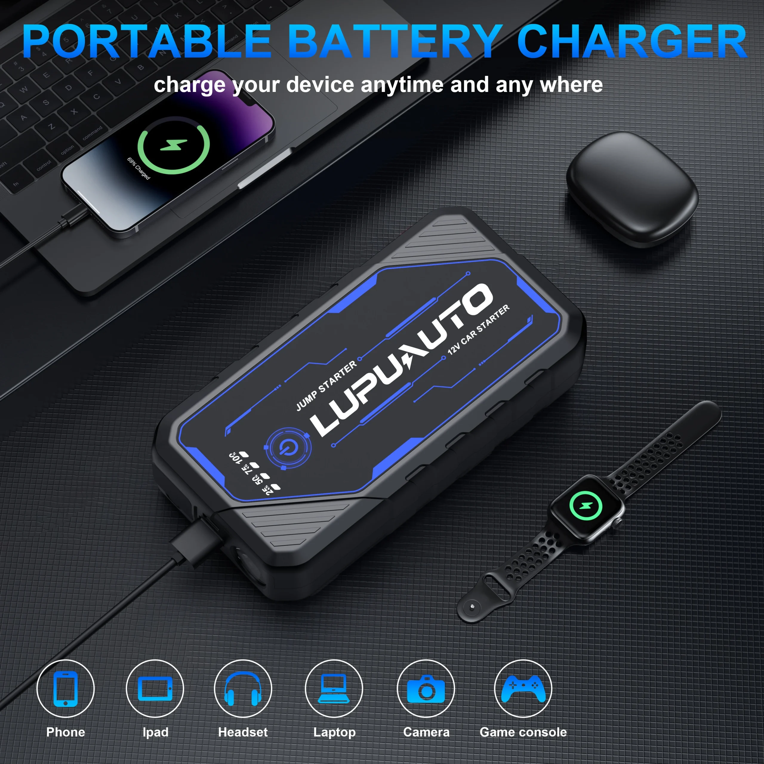 4-in-1 Jump Starter with Air Pump - Image 4