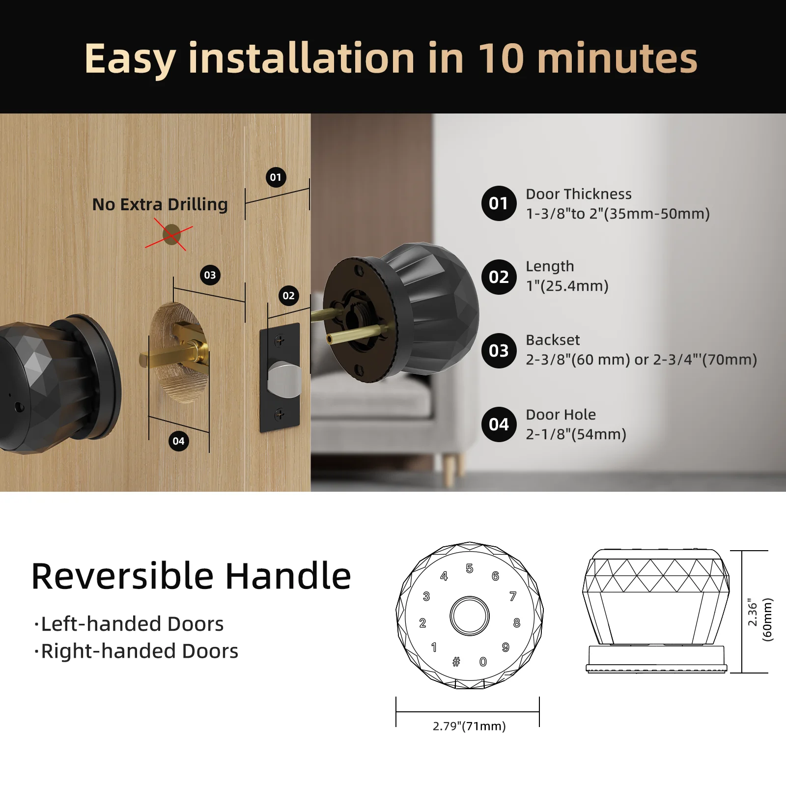 Smart Lock Fingerprint Indoor Door Lock - Image 5